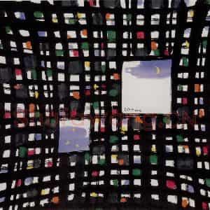 1999年 吴冠中《窗之眼》国画综合写意作品图片鉴赏