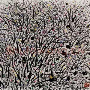 2001年 吴冠中《野草》国画花鸟写意作品图片鉴赏