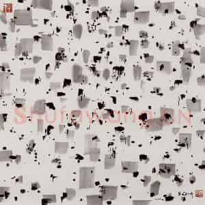 2002年 吴冠中《迹》国画综合写意作品图片鉴赏