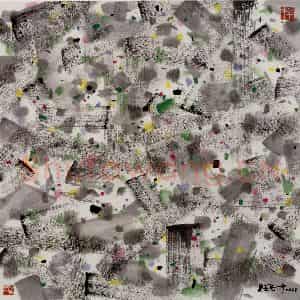2002年 吴冠中《织》国画山水写意作品图片鉴赏