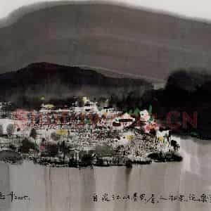 2005年 吴冠中《自家江山》国画山水写意作品图片鉴赏