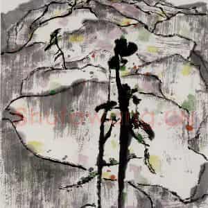 2005年 吴冠中《长松》国画山水写意作品图片鉴赏