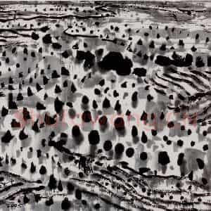 2005年 吴冠中《土地》国画山水写意作品图片鉴赏