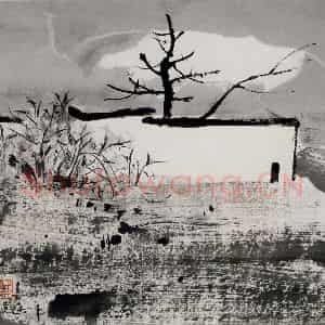 2005年 吴冠中《百草园》国画花鸟写意作品图片鉴赏