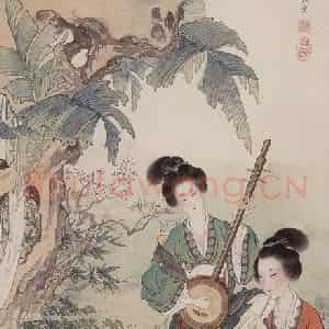 1980年 刘凌沧《丝竹轻声》国画人物作品图片鉴赏