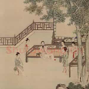 1928年 刘凌沧《高士纳凉图》国画人物作品图片鉴赏