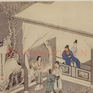 1932年 刘凌沧《咏雪图》国画人物作品图片鉴赏