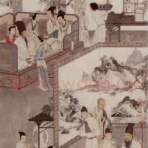 1936年 刘凌沧《韩熙载夜宴图》国画人物作品图片鉴赏