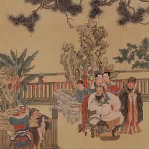 40年代 刘凌沧《折槛图》国画人物作品图片鉴赏