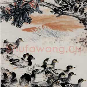 1965年 吴茀之《水乡四月》国画花鸟作品图片鉴赏
