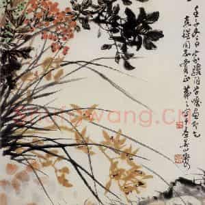 1972年 吴茀之《冷艳》国画花鸟作品图片鉴赏