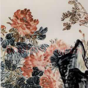 吴茀之《牡丹》国画花鸟作品图片鉴赏