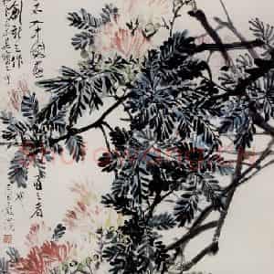 1973年 吴茀之《马樱花》国画花鸟作品图片鉴赏