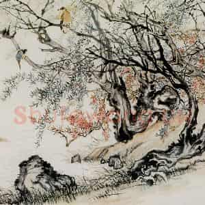 吴茀之《鱼鹰》国画花鸟作品图片鉴赏