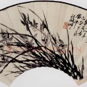 吴茀之《墨兰》国画花鸟作品图片鉴赏