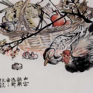 吴茀之《喜过新年图》国画花鸟作品图片鉴赏