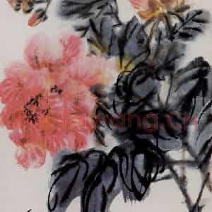 吴茀之《拒霜》国画花鸟作品图片鉴赏
