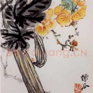 吴茀之《丝瓜图》国画花鸟作品图片鉴赏