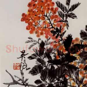 吴茀之《天竺图》国画花鸟作品图片鉴赏