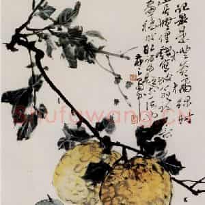 1945年 吴茀之《橙黄橘绿》国画花鸟作品图片鉴赏