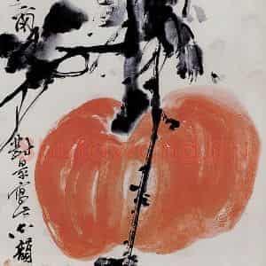 1945年 吴茀之《种瓜得瓜》国画花鸟作品图片鉴赏
