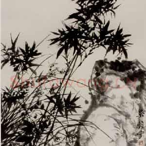 吴茀之《兰竹》国画花鸟作品图片鉴赏