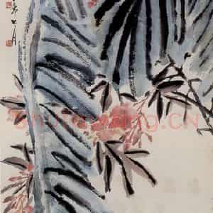 1960年 吴茀之《夏障日秋听雨》国画花鸟作品图片鉴赏