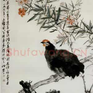吴茀之《雪泥鸿爪》国画花鸟作品图片鉴赏