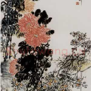 1964年 吴茀之《秋艳寒香》国画花鸟作品图片鉴赏
