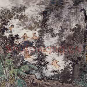 1962年 宗其香《珍珠泉》国画综合作品图片鉴赏