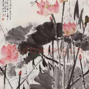 1975年 宗其香《日日移床趁下风》国画花鸟作品图片鉴赏