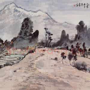 1977年 宗其香《尧山积雪》国画山水作品图片鉴赏
