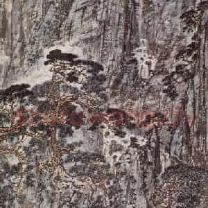 1988年 宗其香《山中一夜雨》国画山水作品图片鉴赏
