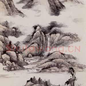 1935年 宗其香《云山图》国画山水作品图片鉴赏