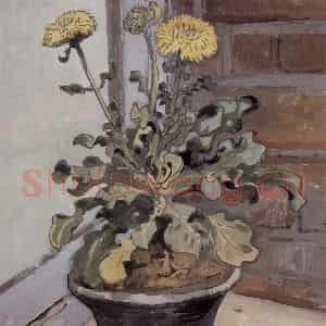 1946年 宗其香《金盏花》国画花鸟作品图片鉴赏
