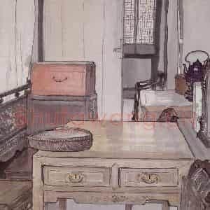 1956年 宗其香《鲁迅故居》国画综合作品图片鉴赏