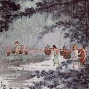 1959年 宗其香《出国探亲》国画综合作品图片鉴赏