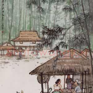 1959年 宗其香《林中小市》国画综合作品图片鉴赏