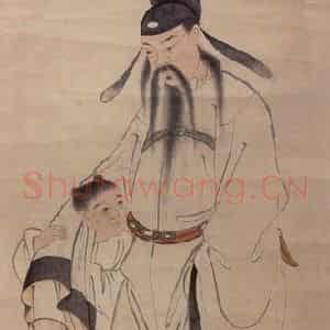 容祖椿《人物图轴》国画人物工笔作品图片鉴赏