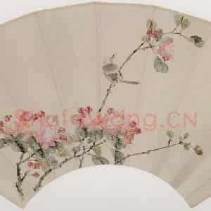 容祖椿《花鸟扇面》国画花鸟写意作品图片鉴赏