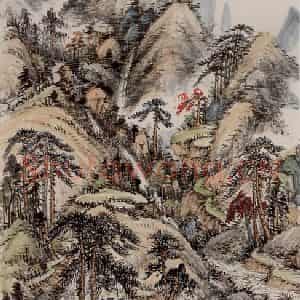 卢子枢《山水图轴》国画山水写意作品图片鉴赏