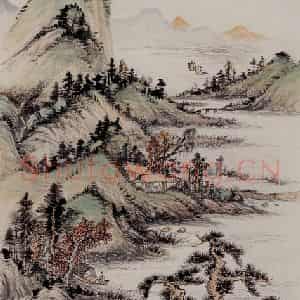 卢子枢《远浦归帆图轴》国画山水写意作品图片鉴赏