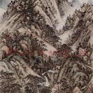 卢子枢《秋峦耸秀图轴》国画山水写意作品图片鉴赏
