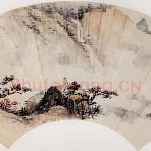 卢子枢《山水图扇面》国画山水写意作品图片鉴赏