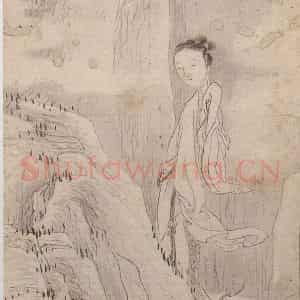 黄般若《十八美人图册页》国画人物写意作品图片鉴赏