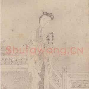 黄般若《十八美人图册页》国画人物写意作品图片鉴赏