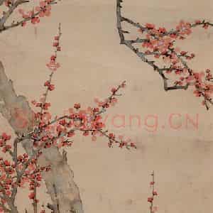 邓白《梅花图轴》国画花鸟兼工带写作品图片鉴赏