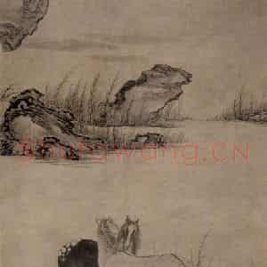 张穆《马图轴》国画花鸟工笔作品图片鉴赏