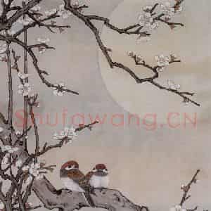 邓白《梅花图轴》国画花鸟工笔作品图片鉴赏