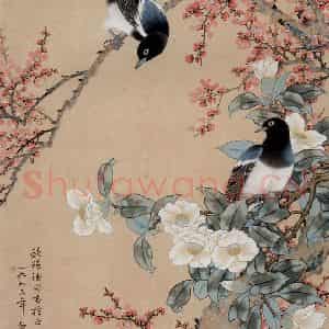 邓白《花鸟图轴》国画花鸟工笔作品图片鉴赏